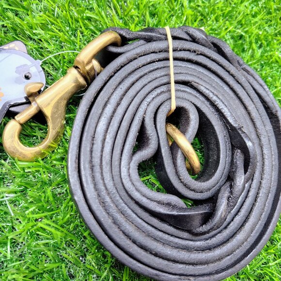 GENUINE LEATHER Dog Leash Heavy Duty Training Lead for Small to Large Dogs - Picture 5 of 7